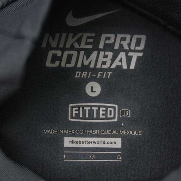 Nike Pro Combat Shirt Mens Large Fitted Compression Dri-Fit Stretch L/S Pullover - Picture 9 of 15